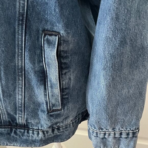 The Tubbo Moment by the sea  Sherpa Collar Back Graphics Sun  Moon Waves  VTG - Picture 9 of 14